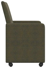 vidaXL Kerekes Étkező Székek 2 pcs Katonai zöld 57 x 66 x 94 cm