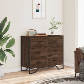 barna tölgy színű szerelt fa komód 91 x 35,5 x 74,5 cm
