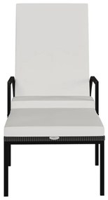 2 db barna polyrattan napozóágy lábtartóval