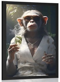 Plakát állati gengszter majom