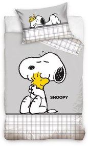 Snoopy &amp; Woodstock gyerek, ovis ágyneműhuzat 100x135 cm, 40x60 cm