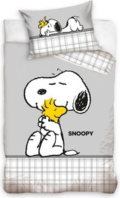 Snoopy & Woodstock gyerek, ovis ágyneműhuzat 100x135 cm, 40x60 cm