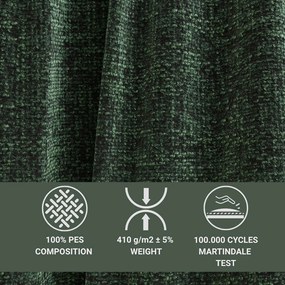 Sötétzöld zsenília kinyitható-tárolóhelyes sarokkanapé (bal oldali-L alakú) Tonga – Maison de Rêve