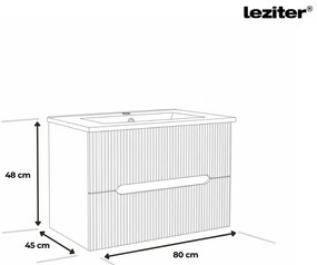 Trent 80 alsó fürdőszobabútor kerámia mosdóval 2 fiókos, zöld