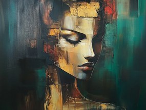 Vászonkép Canvas Figura Portré Nő Arc Elmélkedés 100x75