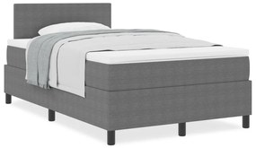 Box Spring Ágy Matraccal Világosszürke 120x200 cm Kordbársony Szövet