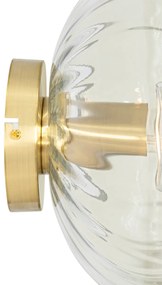 Art Deco fali lámpa arany színben üveggel - Ayesha