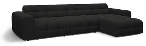 Fekete sarokkanapé (jobb oldali-heverő résszel) Kendal – Micadoni
