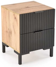 Maisie éjjeliszekrény, craft tölgy / fekete