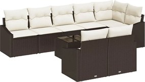 vidaXL Kanapé Szett párnával 9 pcs Barna polirattan