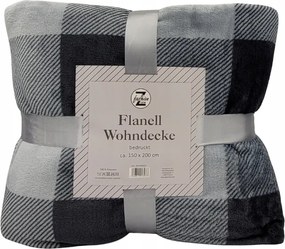 Puha Flanel Takaró Ágytakaró Polár Pléd 150x200 Sötét Szürke Meleg