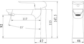 Novaservis - NOBLESS TINA mosdócsaptelep, fényes króm