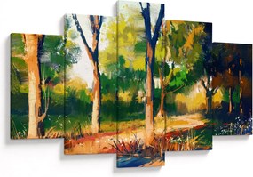 Erdő képe a nyári napsütésben, festmény (150x105 cm)