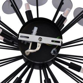 Art Deco mennyezeti lámpa fekete füstüveggel - Atomic