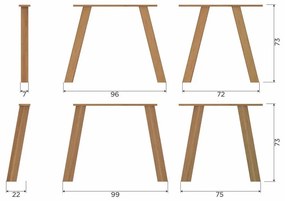 Tölgyfa étkezőasztal 100x180 cm Tablo – WOOOD