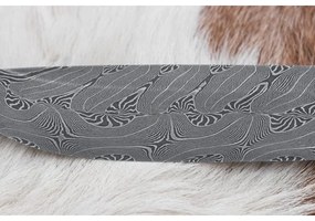 Exkluzív damaszkuszi kés 13 cm szerpentinit/rénszarvas agancs