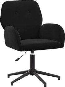 vidaXL forgatható íróasztali szék 54 x 55 x 90 cm Fekete Bársony