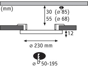 Paulmann 92992 - LED/16W IP44 Fürdőszobai süllyesztett lámpatest AREO 230V