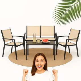 Kerti Bútor Szett Bútor 4 Részes Kanapé Szék x2 Asztal