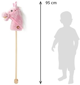 Baby Mix Hobbi ló hanggal és kerekekkel Rosierózsaszín, 95 x 23 x 23 cm