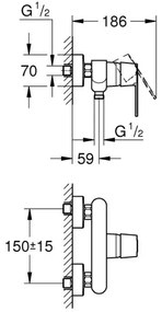 GROHE 32888000 - GET DN 15 zuhanycsaptelep, fényes króm