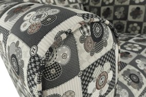 füles fotel puffal, szövet patchwork N1, ASTRID