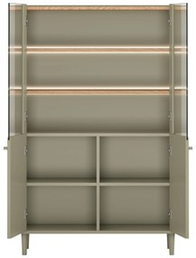 Elivo vitrin 100 cm fém lábakon - eukaliptusz / baltic dune tölgy