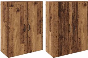 vidaXL Fali szekrény 2 pcs Öreg fa 69,5 x 34 x 90 cm Faanyag