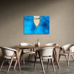 Üveg kép - Nyári hajó (70x50 cm)