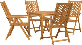 vidaXL Kert étkező szett 5 pcs Barna Tömör Akácfa