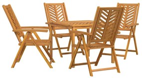 vidaXL Kert étkező szett 5 pcs Barna Tömör Akácfa