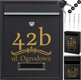 Rib Postaláda Fekete +arany Minták Feliratok