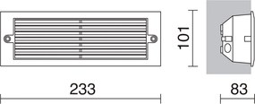 Novolux XALOC 350D-G05X1A-30 Beépíthető lépcsőházi lámpa 1x20W/E27 IP44