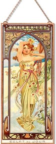 Alfons Mucha - Napszakok (Garnitúra) Pasztell üvegkép, falikép