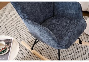 Hintaszék, relaxációs szék kordbársony kárpitozással, sötét szürke