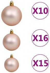 vidaXL fejjel lefelé fordított műkarácsonyfa LED-del/gömbbel 240 cm