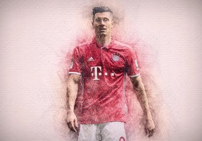 Poszter, Robert Lewandowski, #9 , Bal, RL9, Lengyel