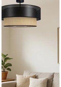 Felületre szerelhető BORHO csillár 1xE27/60W/230V fekete/juta