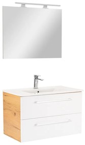 Vario Clam 80 komplett fürdőszoba bútor tölgy-fehér