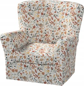 Tomelilla magas fotelhuzat Ikea könyvjelzőkkel, narancssárga-zöld