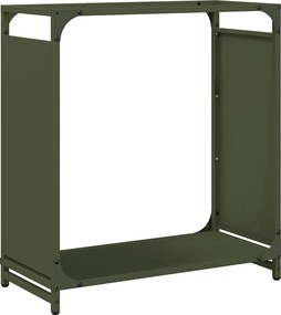 vidaXL olívazöld hidegen hengerelt acél tűzifatároló 60x28x65 cm