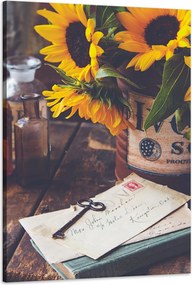 Vászonkép Botanika Levelek Napraforgók 60x90