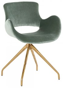 NT Sierra Forgatható Zöld / arany Bársony szék