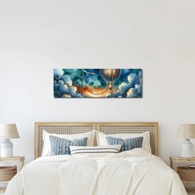 Kép - Repülés az éjjeli ég alatt (órával) (90x30 cm)