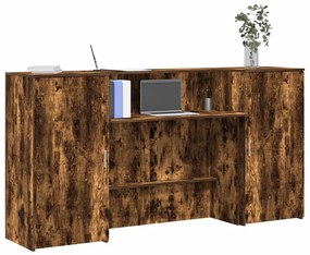 recepciĂłs pult fĂŒstös tölgy 200x50x103,5 cm szerelt fa