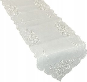 Hímzett Futófelület 40x140 Ovális Asztalra Virágok