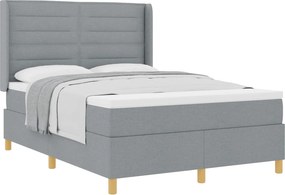 vidaXL Boxrugós ágy matracmal Világosszürke 140 x 190 cm szövet