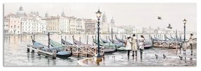 Canvas Watercolor Venezia Gondole fali kép, 45 x 140 cm - Styler