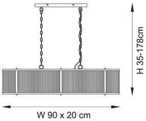 Endon 110945 - Csillár láncon RIDGETON 4xE14/6W/230V réz/átlátszó