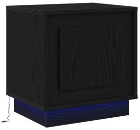 Éjjeli szekrény LED világítással 2 db Fekete tölgy 44x34,5x45 cm
